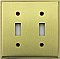 Satin Brass Double Toggle Switchplate
