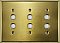 Satin Brass Triple Pushbutton Switchplate