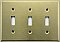 Satin Brass Triple Toggle Switchplate