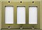 Satin Brass Triple GFCI Switchplate