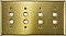 Satin Brass Quad Pushbutton Switchplate