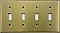 Satin Brass Quad Toggle Switchplate