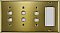 Satin Brass Triple Pushbutton / Single GFCI Switchplate