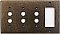 Aged Antique Brass Triple Pushbutton/ Single GFCI Forged Switchplate