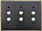 Burnished Antique Brass Triple Pushbutton Forged Switchplate
