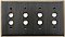 Burnished Antique Brass Quad Pushbutton Forged Switchplate