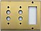 Antique Brass Double Pushbutton/ Single GFCI Forged Switchplate