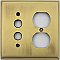 Antique Brass Single Pushbutton/ Single Duplex Forged Switchplate