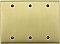 Antique Brass Forged Triple Blank Switchplate
