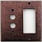 Mottled Antique Copper Pushbutton / GFCI Forged Switchplate