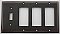 Oil Rubbed Bronze Forged Switchplate: Single Toggle / Triple GFCI