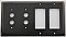 Oil Rubbed Bronze Forged Switchplate: Double Pushbutton / Double GFCI