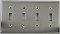 Satin Nickel Quad Toggle Forged Switchplate
