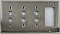 Satin Nickel Triple Pushbutton/ Single GFCI Forged Switchplate
