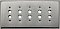 Satin Nickel Forged Five Pushbutton Switchplate