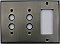 Antique Pewter Double Pushbutton/ Single GFCI Forged Switchplate