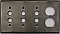 Antique Pewter Triple Pushbutton/ Single Duplex Forged Switchplate