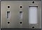 Antique Pewter Forged Double Toggle/Single GFCI Switchplate