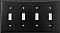 Matte Black Stamped Quad Toggle Switchplate / Cover Plate
