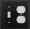 Matte Black Stamped Toggle / Duplex Switchplate / Cover Plate