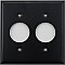 Matte Black Stamped Two Round Wallplate / Two Gang
