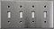 Satin Stainless Quad Toggle Switchplate