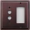 Deco Antique Copper Pushbutton / GFCI Forged Switchplate
