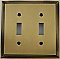 Deco Antique Brass Double Toggle Forged Switchplate