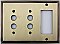 Deco Antique Brass Double Pushbutton/ Single GFCI Forged Switchplate