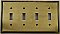 Deco Antique Brass Quad Toggle Forged Switchplate