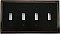 Deco Oil Rubbed Bronze Quad Toggle Forged Switchplate