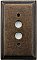 Deco Aged Antique Brass Single Pushbutton Forged Switchplate