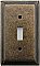 Deco Aged Antique Brass Single Toggle Forged Switchplate