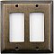 Deco Aged Antique Brass Double GFCI Forged Switchplate