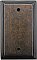 Deco Aged Antique Brass Single Blank Forged Switchplate