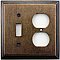 Deco Aged Antique Brass Single Toggle/ Single Duplex Forged Switchplate