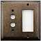 Deco Aged Antique Brass Pushbutton / GFCI Forged Switchplate