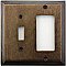 Deco Aged Antique Brass Toggle / GFCI Forged Switchplate