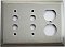 Deco Satin Nickel Double Pushbutton/ Single Duplex Forged Switchplate