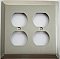 Deco Satin Nickel Double Duplex Forged Switchplate