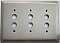 Deco Satin Nickel Triple Pushbutton Forged Switchplate