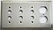 Deco Satin Nickel Triple Pushbutton/ Single Duplex Forged Switchplate