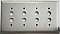 Deco Satin Nickel Quad Pushbutton Forged Switchplate