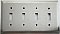 Deco Satin Nickel Quad Toggle Forged Switchplate