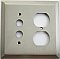 Deco Satin Nickel Single Pushbutton/ Single Duplex Forged Switchplate