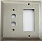 Deco Satin Nickel Pushbutton / GFCI Forged Switchplate