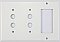 Smooth White Double Pushbutton / Single GFCI Switchplate, Stamped Steel