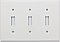 Smooth White Triple Toggle Switchplate, Stamped Steel