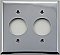 Polished Chrome Two Round Wallplate / Two Gang