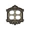 Solid Brass Victorian Switchplate - Antique Pewter - Double Duplex